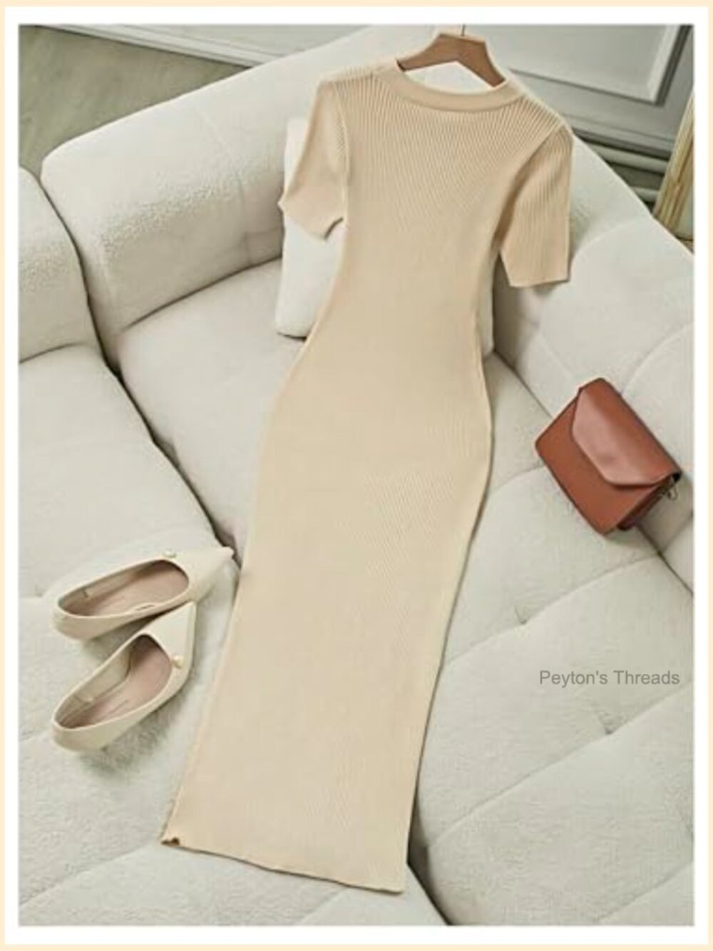 Short Sleeve Sweater Dress Ribbed Knit Button Front Split Thigh Bodycon Midi - Picture 2 of 5